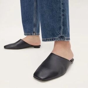 EVERLANE THE DAY MULE BLACK LEATHER SLIDES SLIP-ONS SZ 8 FITS 7.5 SOLD OUT